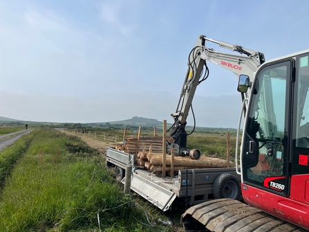 Fencing being installed at Dowrog Common.