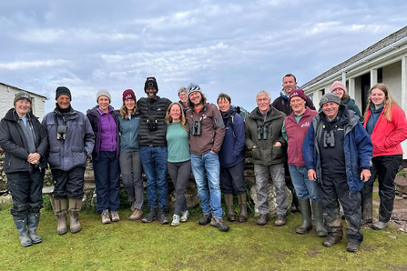 A group of people on Skokholm Island. 