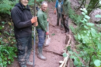 Volunteers at Pwl y Wrach Nature Reserve