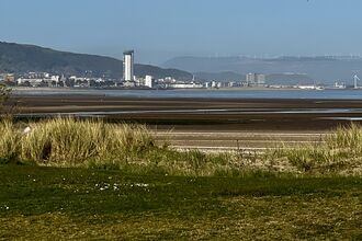 Swansea Bay dunes and low-tide bay