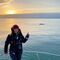 Dr Sarah Perry, surveying dolphins 