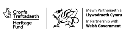 Nature Networks Fund logo - text reads 'Heritage Fund' and 'In partnership with Welsh Government' with dragon motif. 