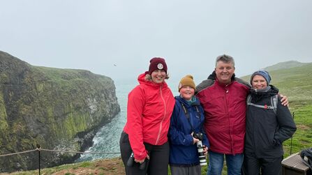 Ellen, Teifi, Johnny and Andrea on Skomer.